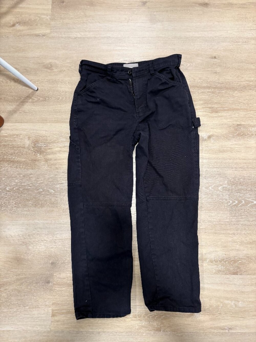 Everlane Black Utility Carpenter Workwear Pants Size 10 Straight Leg Cotton Canv